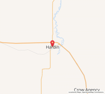 Map of Hardin, Montana