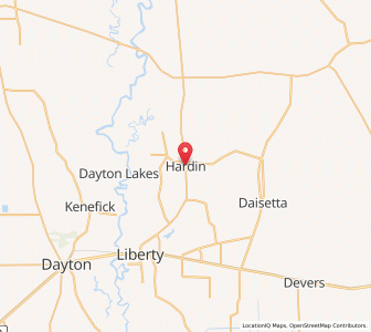 Map of Hardin, Texas