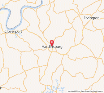 Map of Hardinsburg, Kentucky