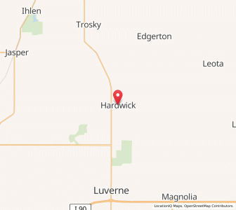 Map of Hardwick, Minnesota