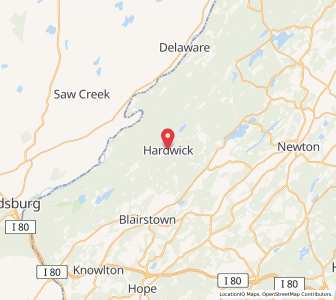 Map of Hardwick, New Jersey