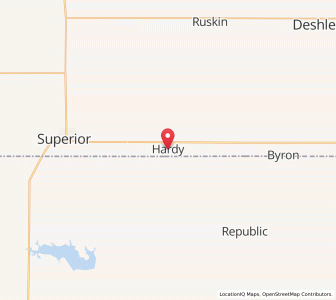 Map of Hardy, Nebraska