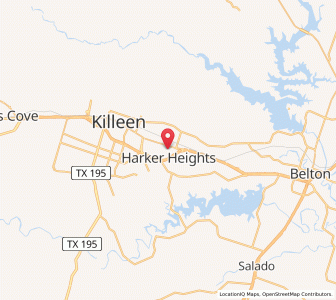 Map of Harker Heights, Texas