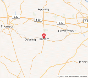 Map of Harlem, Georgia