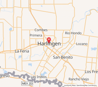 Map of Harlingen, Texas