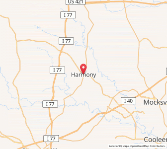 Map of Harmony, North Carolina