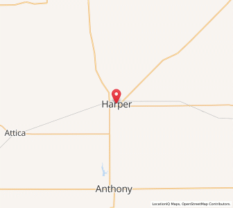 Map of Harper, Kansas