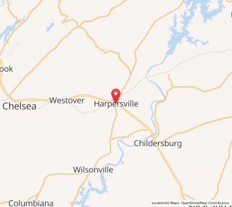 Map of Harpersville, Alabama