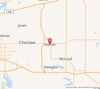 Map of Harrah, Oklahoma