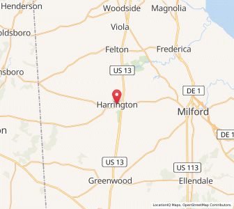 Map of Harrington, Delaware