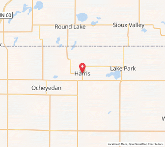 Map of Harris, Iowa