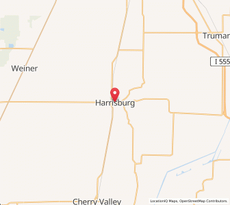 Map of Harrisburg, Arkansas