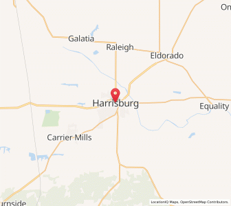 Map of Harrisburg, Illinois
