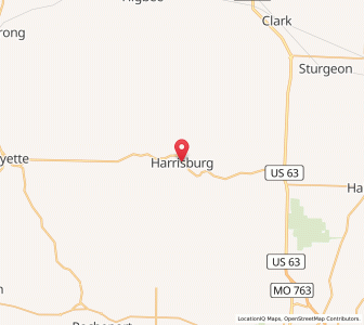 Map of Harrisburg, Missouri