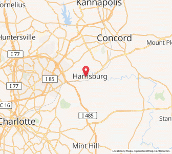 Map of Harrisburg, North Carolina