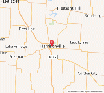 Map of Harrisonville, Missouri