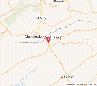 Map of Harrogate, Tennessee