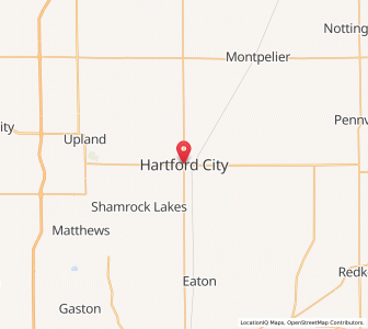 Map of Hartford City, Indiana