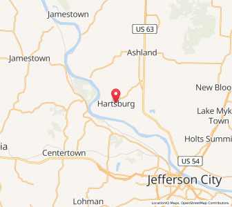 Map of Hartsburg, Missouri