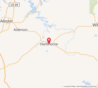 Map of Hartshorne, Oklahoma