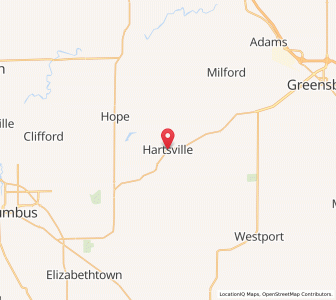 Map of Hartsville, Indiana