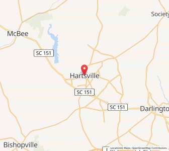 Map of Hartsville, South Carolina