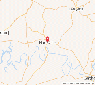 Map of Hartsville, Tennessee