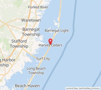 Map of Harvey Cedars, New Jersey