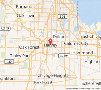 Map of Harvey, Illinois