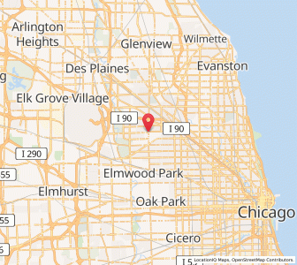 Map of Harwood Heights, Illinois