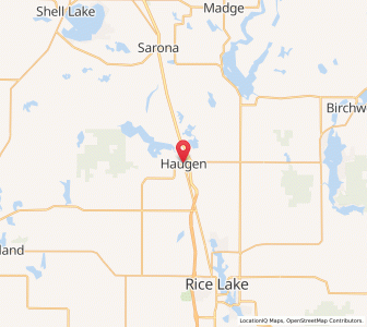 Map of Haugen, Wisconsin