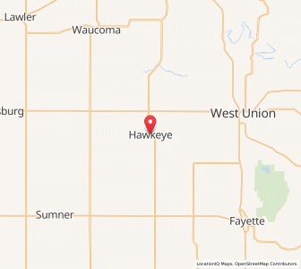 Map of Hawkeye, Iowa