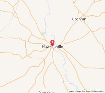 Map of Hawkinsville, Georgia