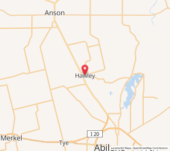 Map of Hawley, Texas
