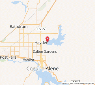 Map of Hayden Lake, Idaho