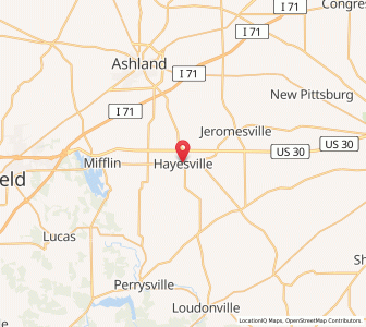 Map of Hayesville, Ohio
