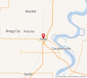 Map of Hayti, Missouri