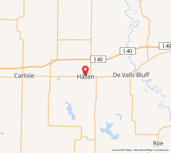 Map of Hazen, Arkansas