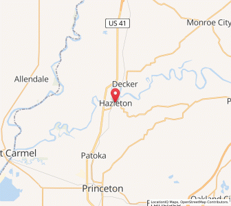 Map of Hazleton, Indiana