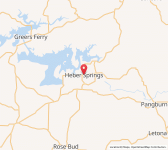 Map of Heber Springs, Arkansas