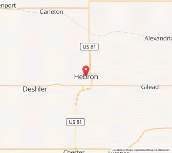 Map of Hebron, Nebraska