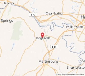 Map of Hedgesville, West Virginia