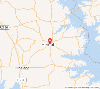 Map of Hemphill, Texas