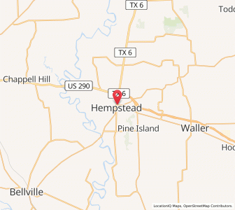 Map of Hempstead, Texas