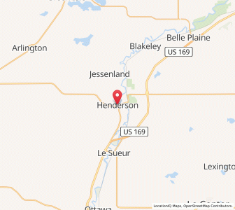 Map of Henderson, Minnesota
