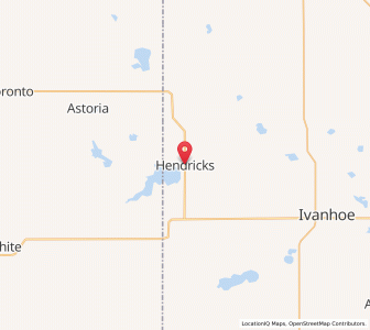 Map of Hendricks, Minnesota