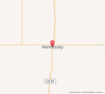 Map of Hennessey, Oklahoma