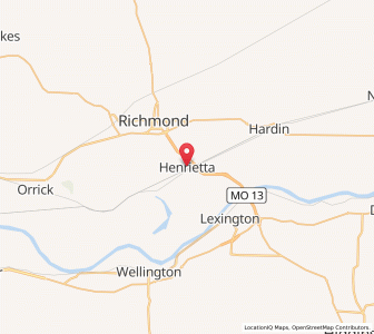 Map of Henrietta, Missouri