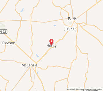 Map of Henry, Tennessee