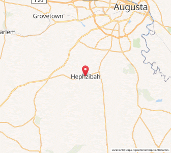 Map of Hephzibah, Georgia